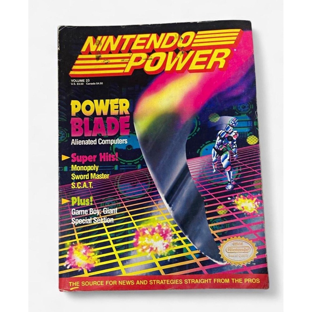 Vintage 1991 Nintendo Power Vol 23 Power Blade SimCity Poster NES Magazine